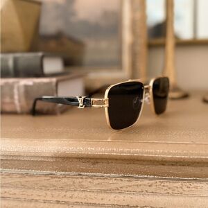 LV Luxury Black and Gold Sunglasses